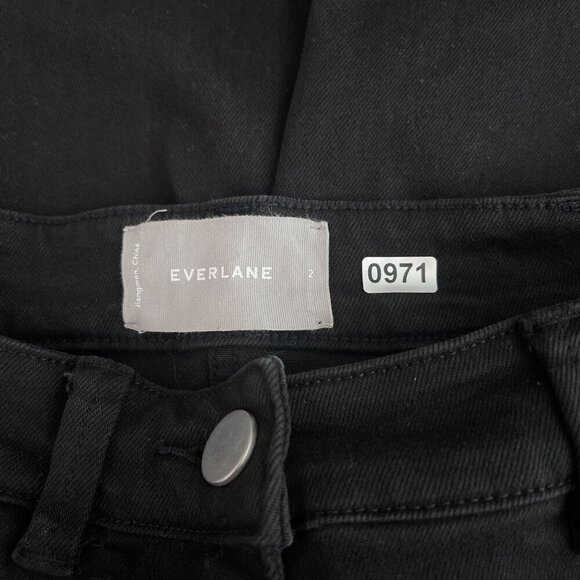Everlane High-Waist Straight Baggy Wide-Leg  Jeans Stretch Black Denim Women 2 - Picture 5 of 12